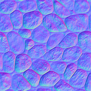 The normal map after applying the normalmap plugin for GIMP. The normal map after applying the normalmap plugin for GIMP.