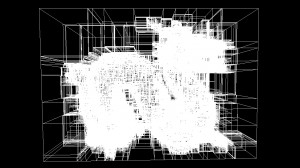 Visualization of a kd tree built using the object median for the split plane.