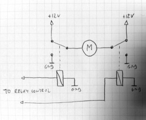 Motor polarity reversal.